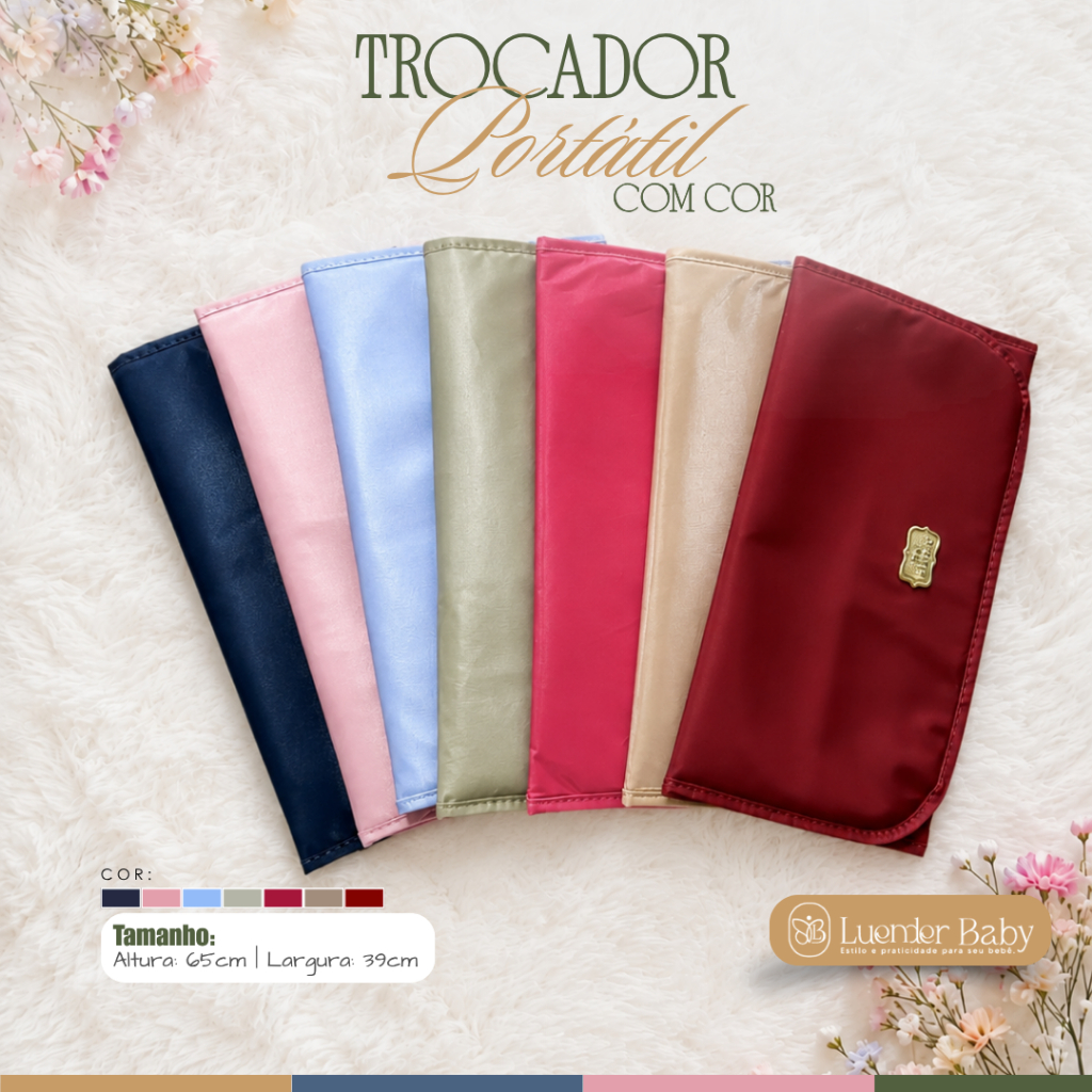 Trocador Portátil Acachoado Para Bebê de Luxo Luender Baby