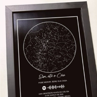 Quadro Personalizado Mapa de Estrelas | Quadro personalizado Casal Estrelas