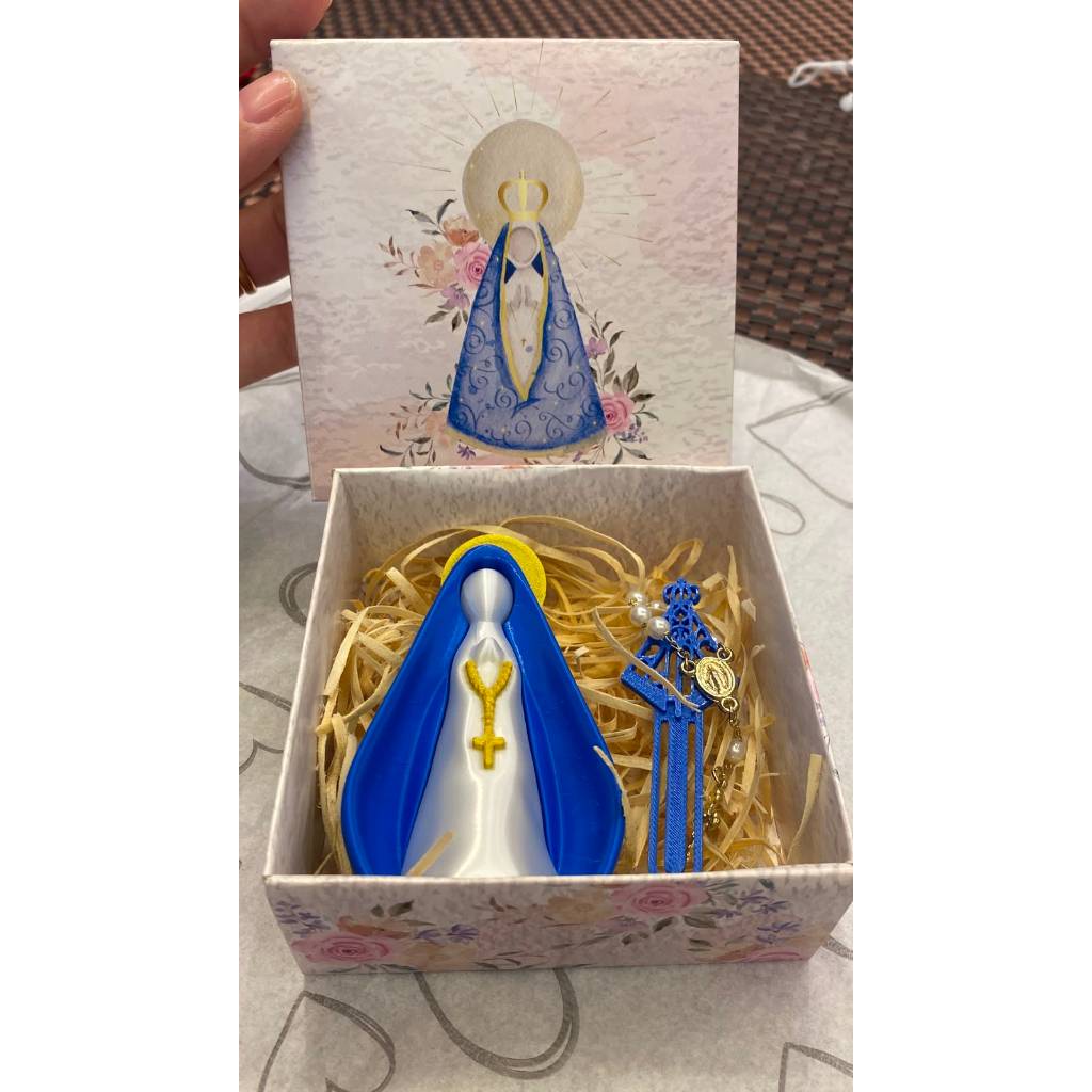 💙 KIT LEMBRANCINHA NOSSA SENHORA APARECIDA - PRESENTE DECORAÇÃO CÁTOLICA RELIGIOSA ORAÇÃO FÉ BATIZADO LEMBRANCINHA