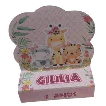 Pegue e Monte Porta Bis Duplo Personalizado Safari Menina