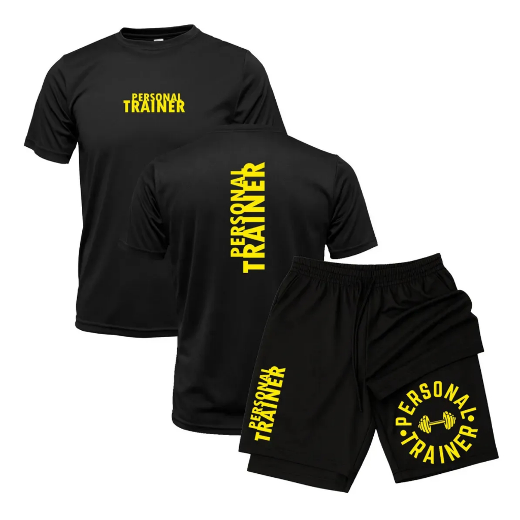 Kit Masculino Fitness Camiseta e Short Dry Fit Conjunto Esportivo para Academia Treino Corrida e Musculação