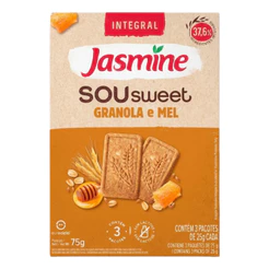 Biscoito Integral Granola & Mel Jasmine Sou Sweet Caixa 75g