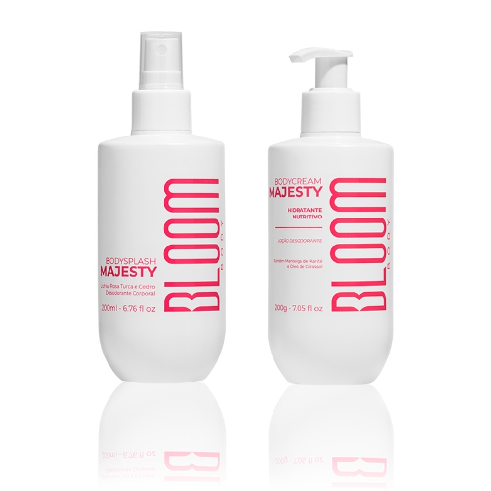 Bloom Body- Kit Body Cream 200g e Body Splash Majesty 200ml- Hidratação e Fragrância Floral Oriental