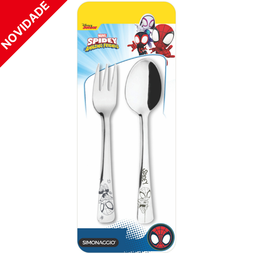 Talher infantil Inox Disney Spidey e Amigos 2 peças