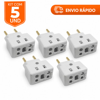 Adaptador Benjamim 10A/20A Pino Maciço Resistente Bob