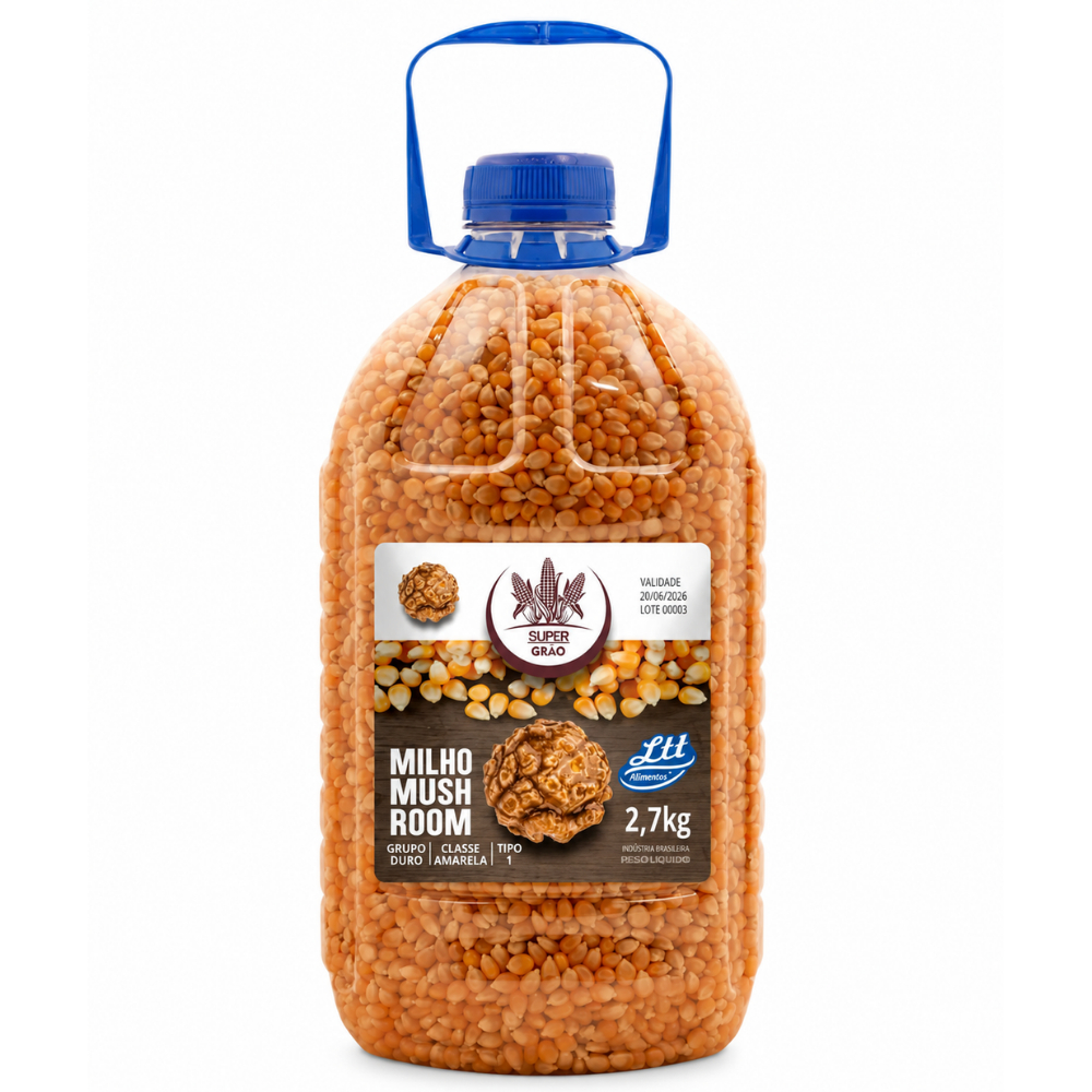Milho Mushroom para Pipoca Gourmet Grão Premium Galão 2,7kg