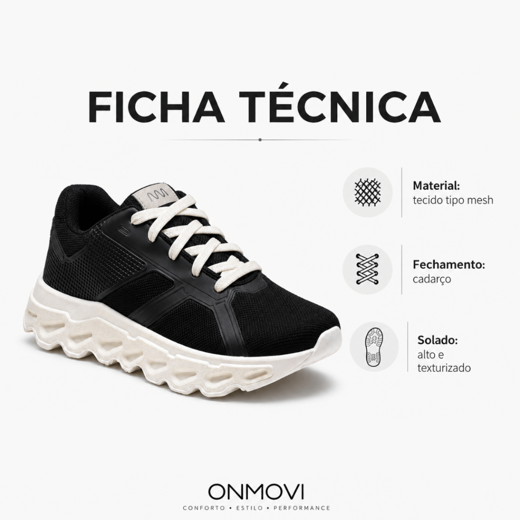 Tênis Feminino Treino Caminhada Confortável Premium Casual Academia Fit Original — imagem 2 de 2