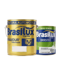 Tinta Pu Branco Puro Brasilux + Catalisador Automotivo Total 3,6 Litros 3x1
