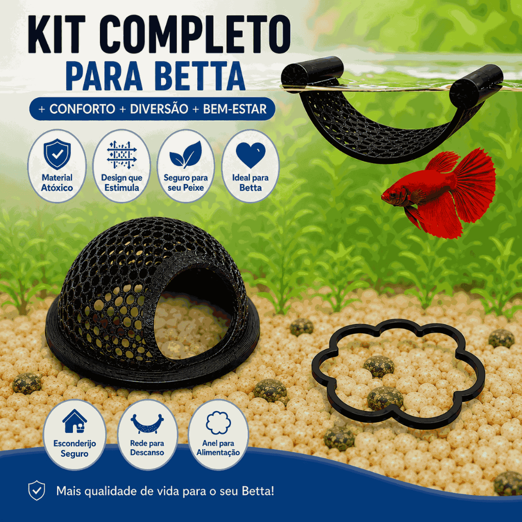 Kit completo 3pcs peixe betta toca esconderijo flutuante caminha camarão tubo descanso anti stress acessório aquario