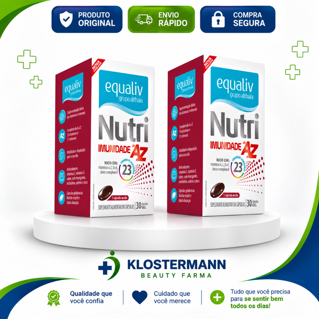 Kit 02 Suplemento Nutri Imunidade A-Z 30 Cps - Equaliv