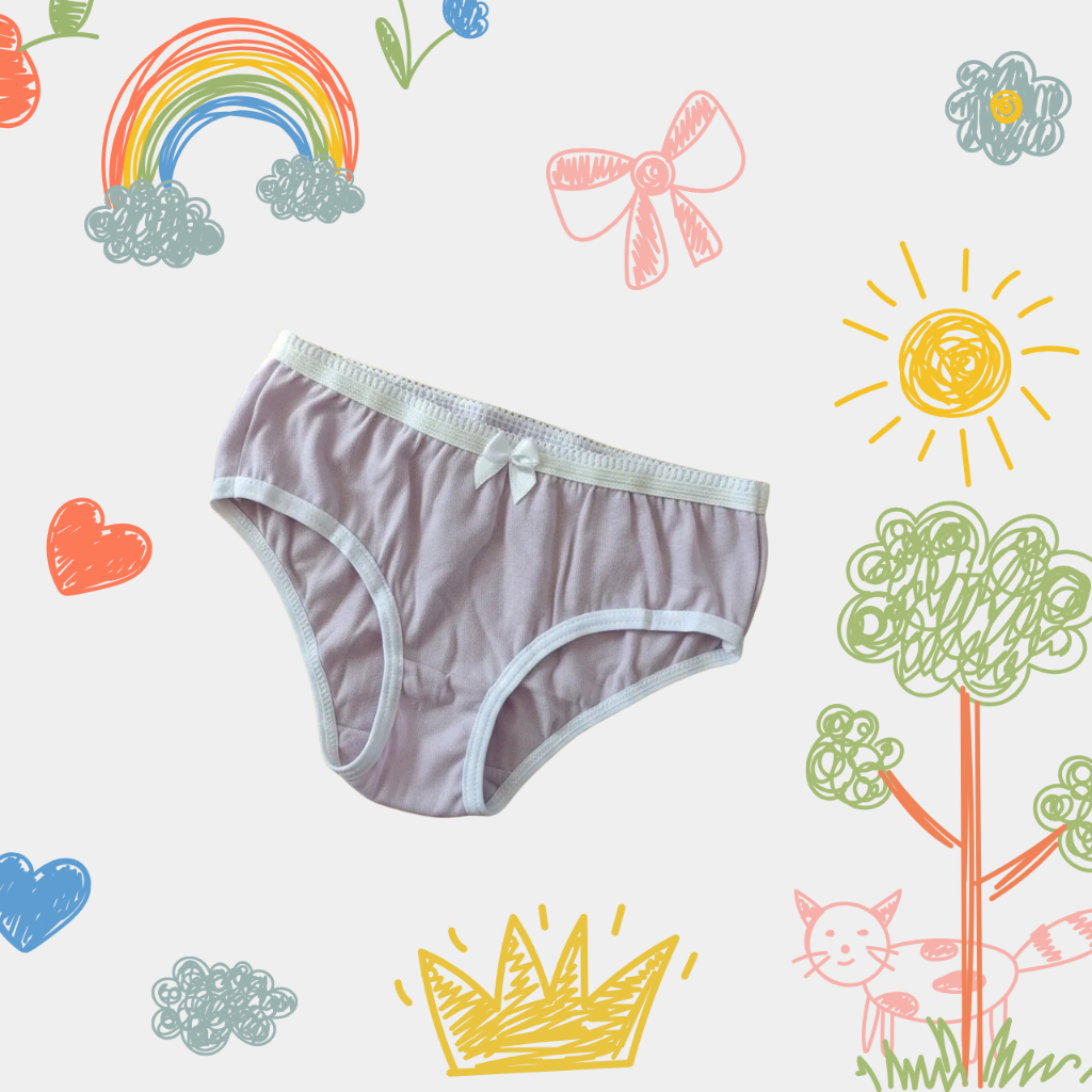 Kit 2 Calcinhas Infantil Selene Menina 100% Algodão Confortável Juvenil Criança Tamanho 3 à 12 Anoss