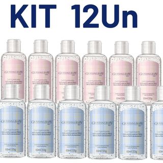 Kit 12 Álcool em Gel Higienizante Giovanna Baby Blue, Rosa 60ml Mini