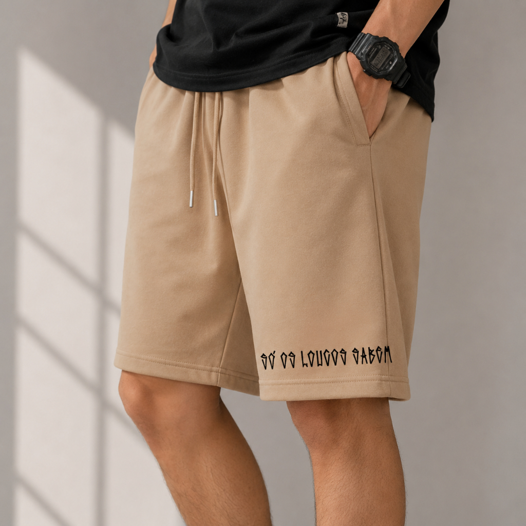 Bermuda Só os Loucos Sabem Masculina Estampada Moletinho Streetwear Casual Short Confortável