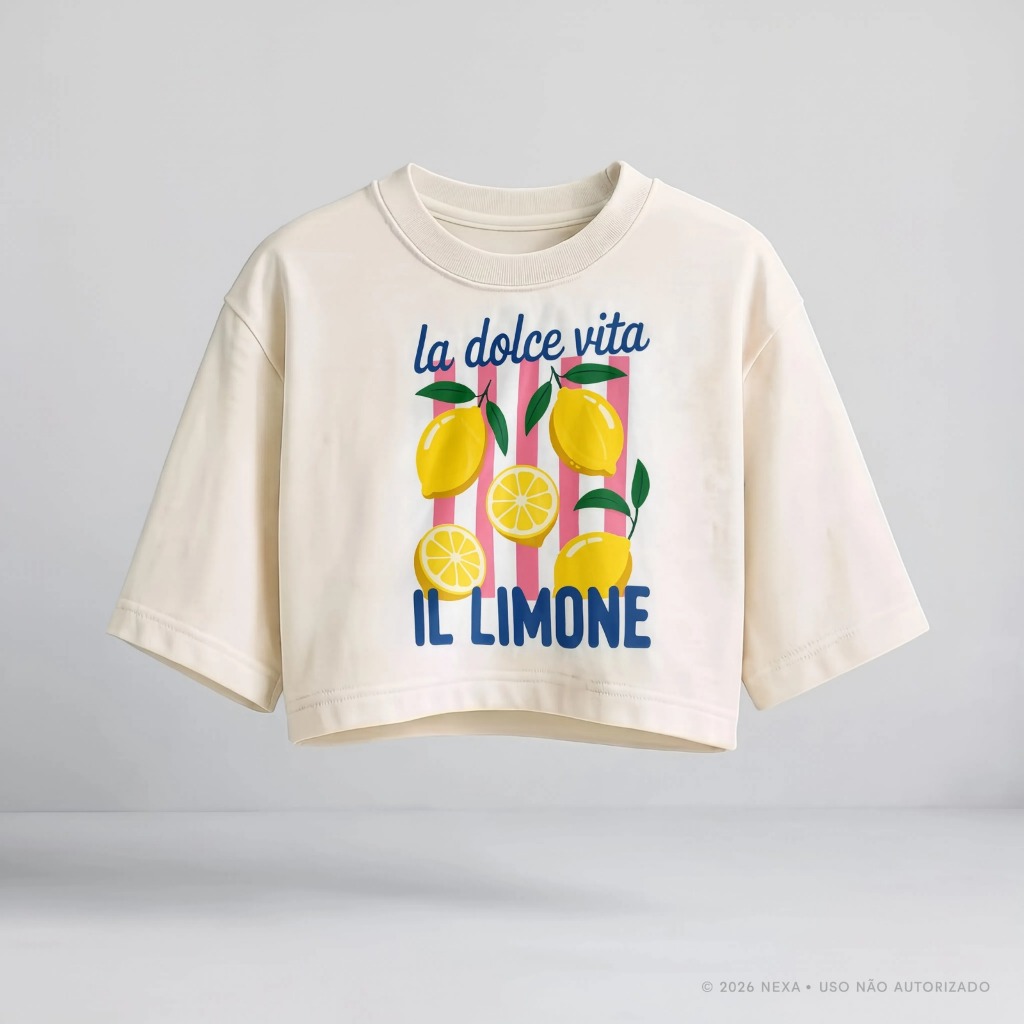 Cropped Estampado Feminino Algodão Oversized Camiseta Blusa Tshirt Casual Moda Academia Streetwear Tendência Confortável