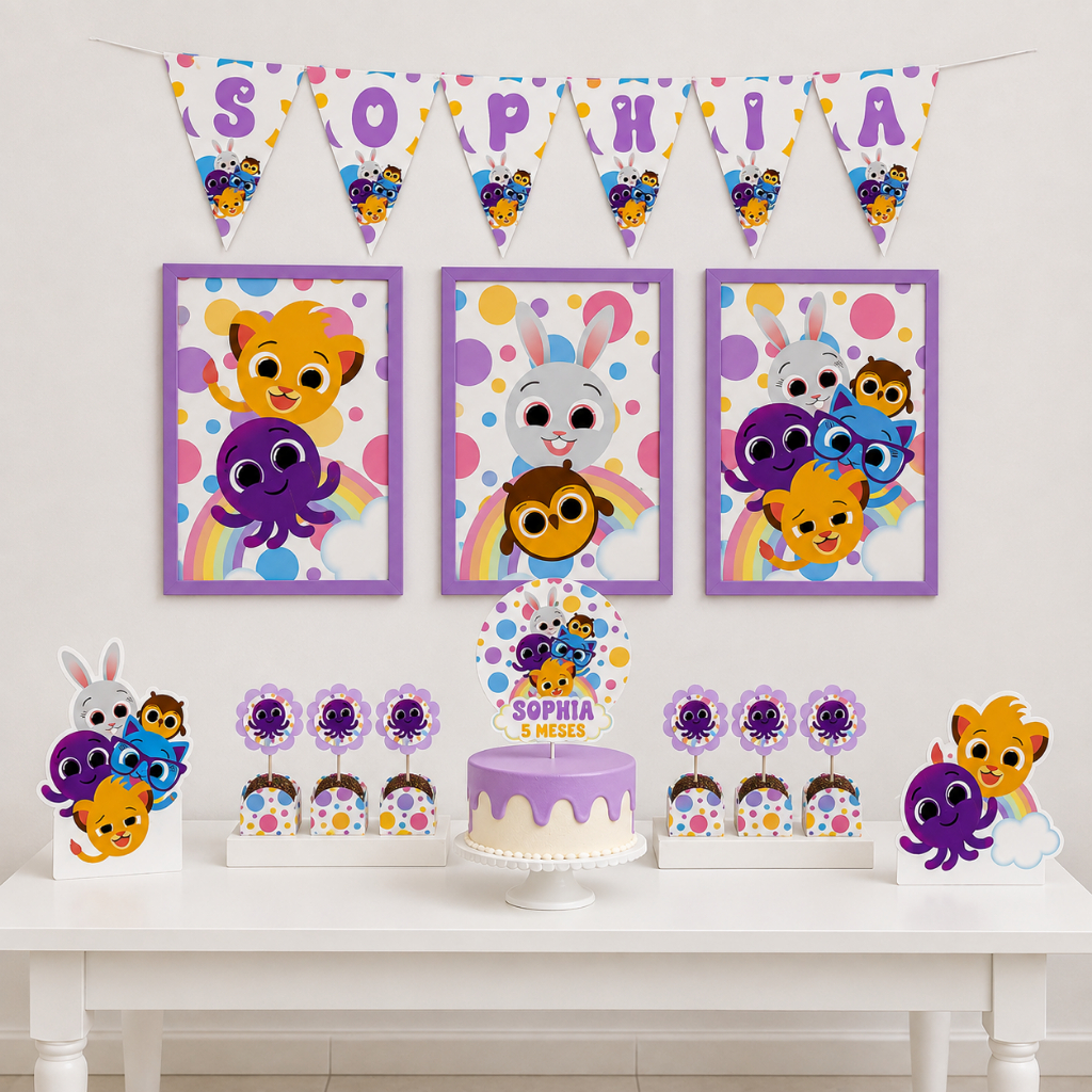 ENVIO RÁPIDO Kit Festa Bolofofos - Personalizado Kit so Um Bolinho Bolofofos de Aniversário 80 itens Lembrancinha