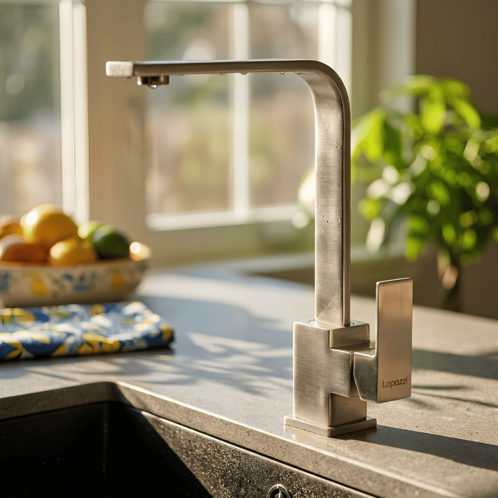 Torneira Lopazzi Pia Inox Cozinha Gourmet Monocomando Escovado Banheiro Lavabo