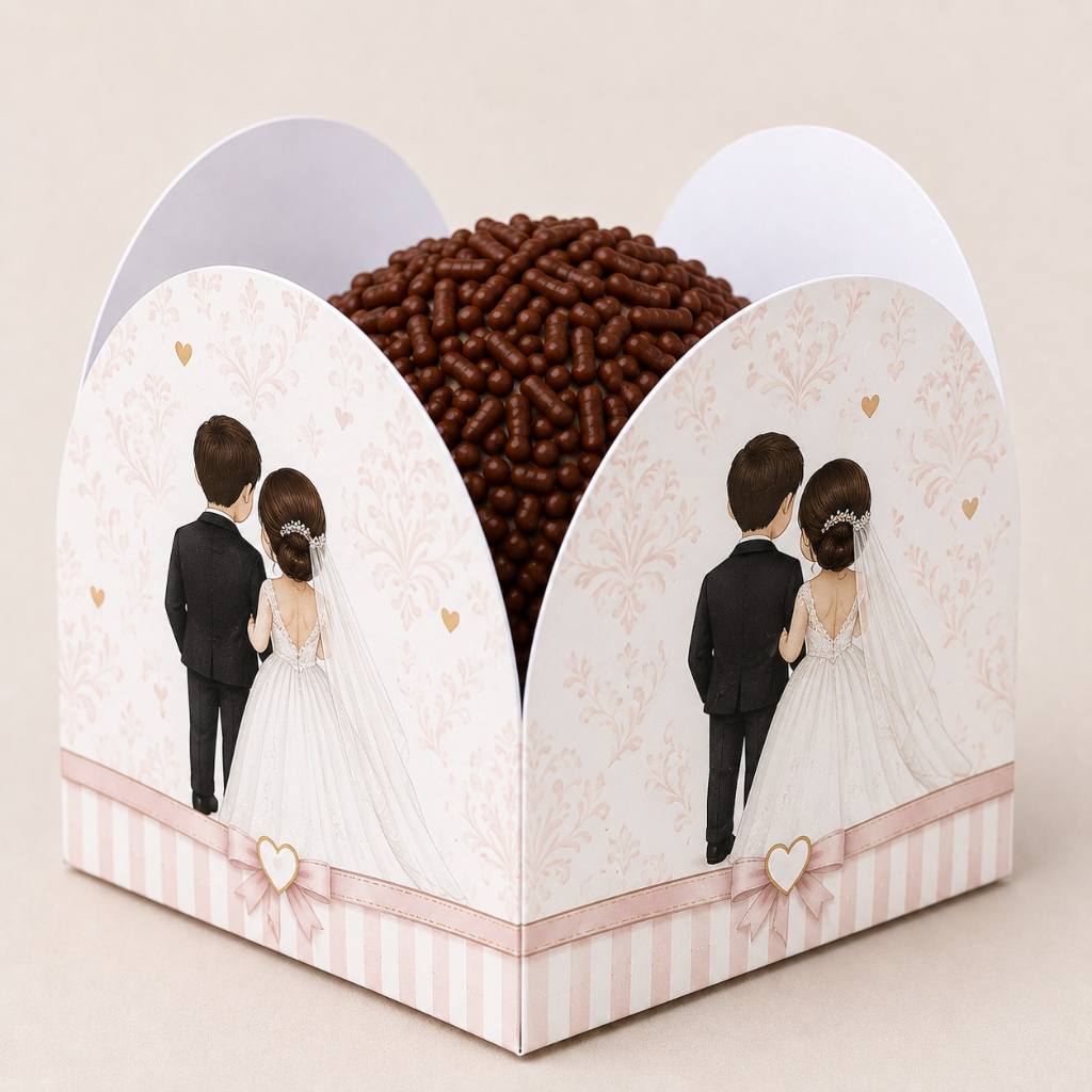 Forminha Casamento l Noivinhos para Doces e Brigadeiro | Festa de Casamento l Noivado | Kit 50 100 150 200 Unidades