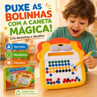 Quadro Magnético Infantil Leão Brinquedo Educativo Coordenação Motora Criatividade