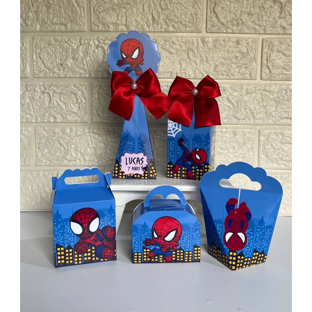 Caixinhas Personalizadas Homem Aranha Cute, lembrancinhas Homem Aranha Baby (PEGUE E MONTE)