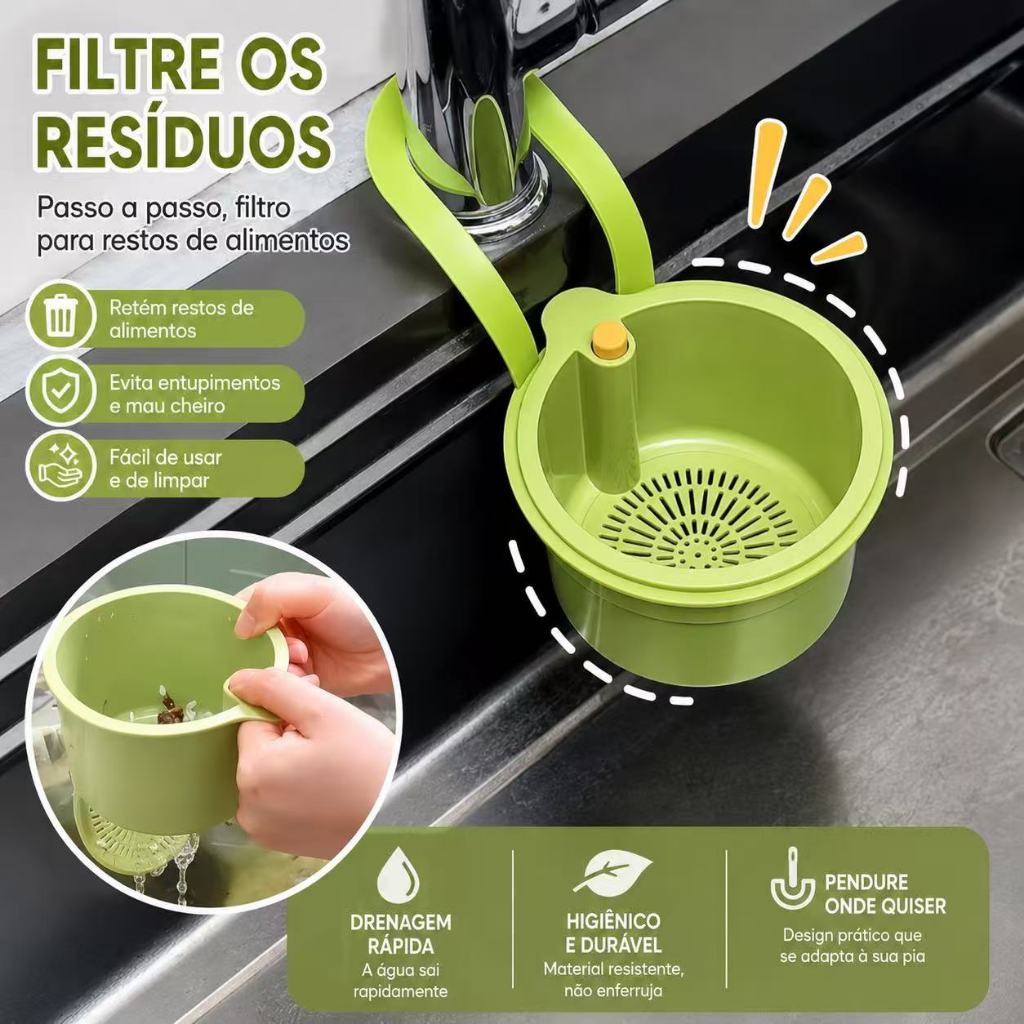 Cesta de Filtro de Pia -Design Inteligente Fácil de Limpar Materiais Duráveis