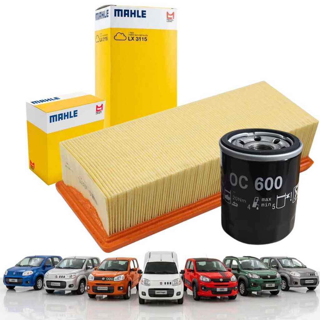 Kit troca Filtro Oleo e Ar Fiat Mobi 1.0 1.4 8v 2011 até 2017 Kit Original Mahle LX3115 + OC600
