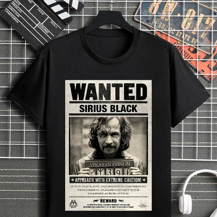 Banda Sirius Black Jornal Magia Bruxo Camiseta Unissex Masculino Feminino 100% Algodão Top Premium Streetwear Lançamento