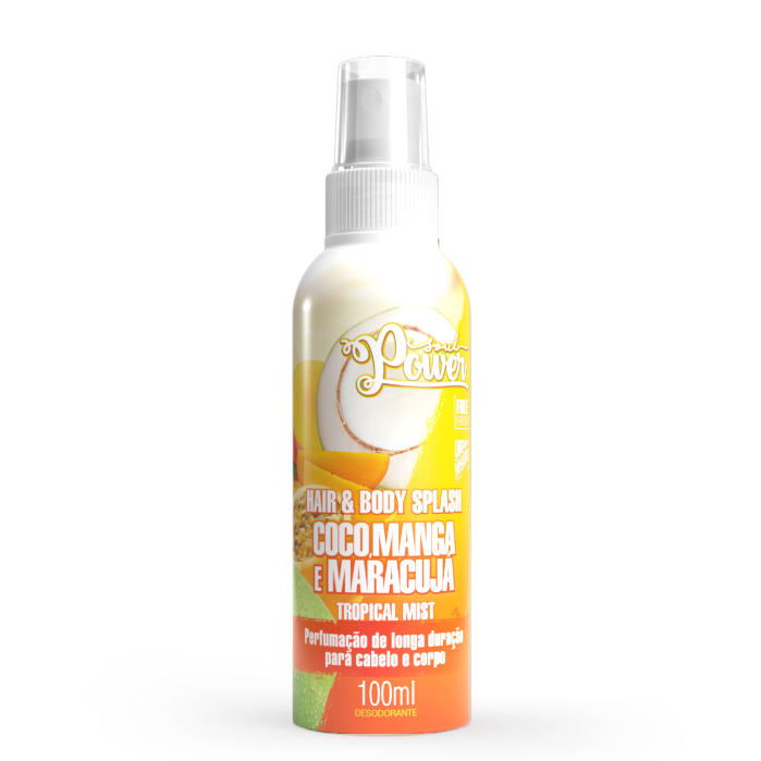 Hair & Body Splash Coco, Manga e Maracujá Soul Power – Fragrância de Longa Duração - 100ml