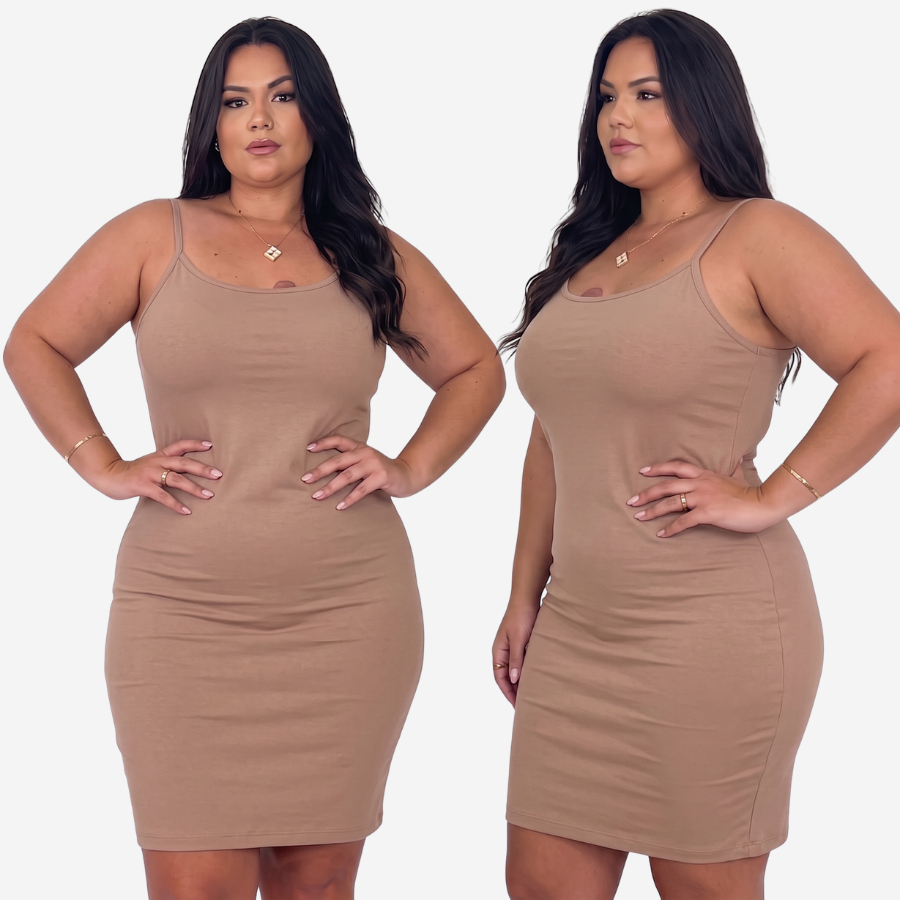 Vestido Tubinho Feminino Anágua Plus Size Combinete Segunda Pele Combinação Anágua