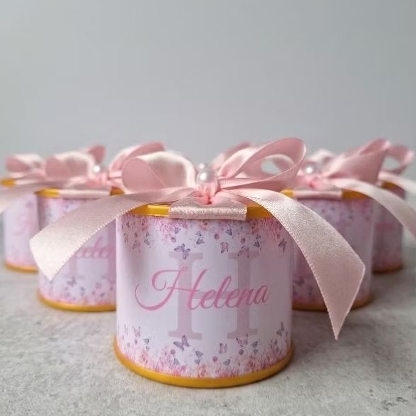 Kit mini Tubolatas Personalizadas 5x6 - lembrancinha de chá de bebê maternidade aniversário jardim das borboletas.