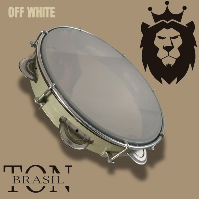 Pandeiro Profissional - OFF WHITE - 10’ Abs | Pele de Nylon | Platinela de aço