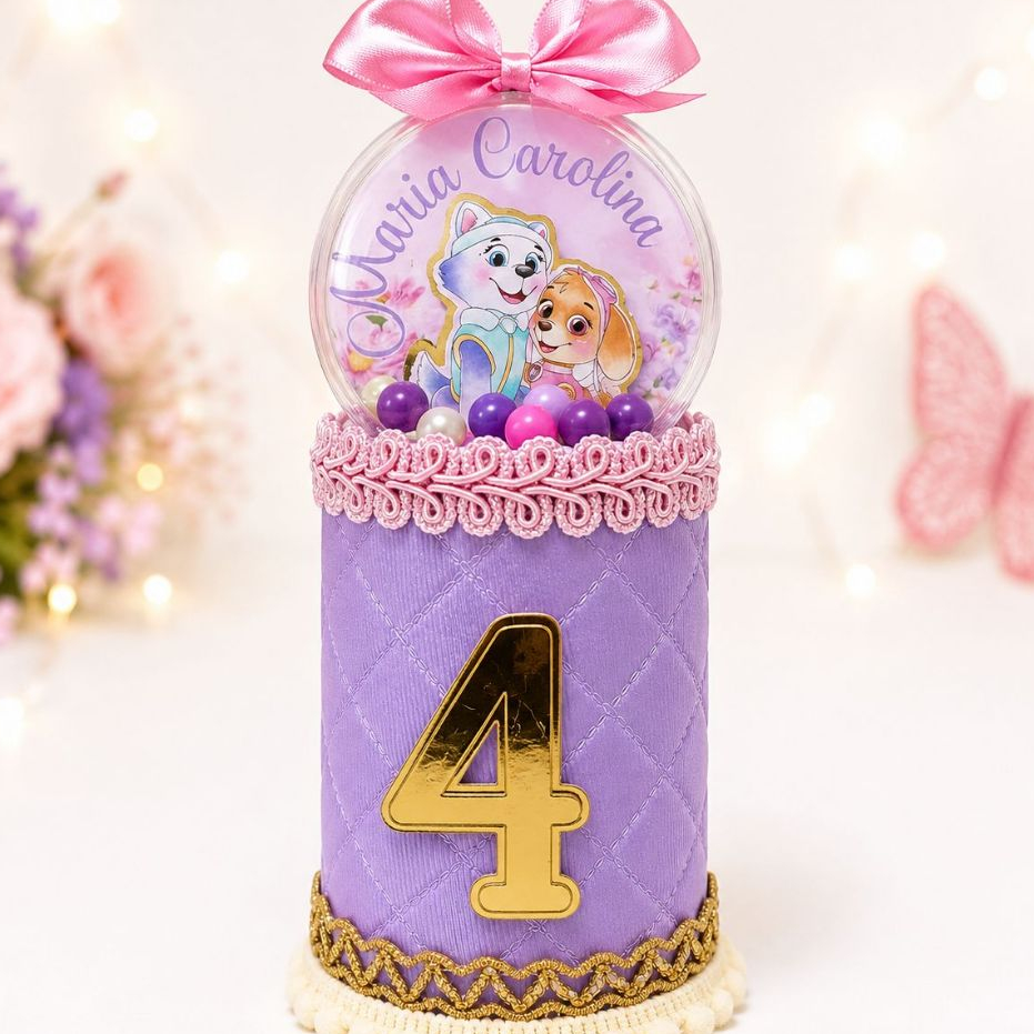 COFRINHO LUXO PERSONALIZADO SKYE EVEREST PATRULHA CANINA – Lembrancinha Infantil  Porta Doces para Festa de Aniversário