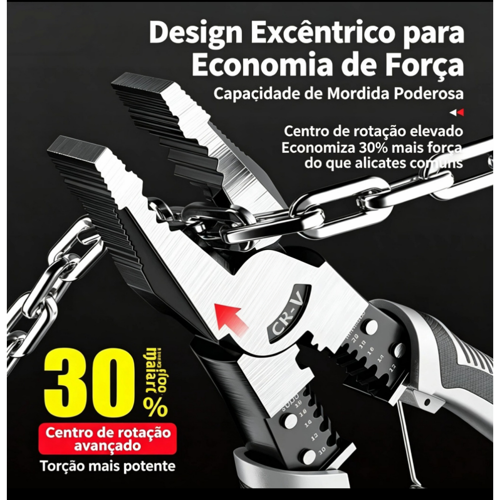 Alicate Universal Titanium Descascador Crimpador Ultra Forte