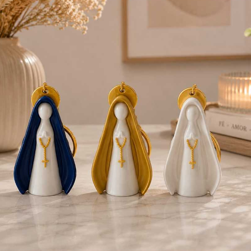 Kit Chaveiro Nossa Senhora Aparecida | Lembrancinha para Batizado, Primeira Comunhão, Crisma e Catequese