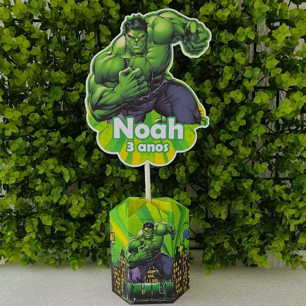 Centros de mesa HULK pegue e monte