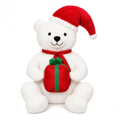 Urso Natalino Inflável Enfeite de Natal 1,20m com Presente Luz LED Bivolt Decoração Iluminada Loja