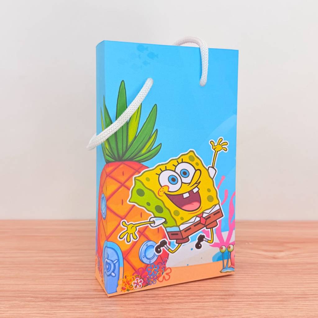 Sacolinha P Personalizada Bob Esponja para Aniversário Lembrancinha Festa Infantil de 10 a 40 unidades