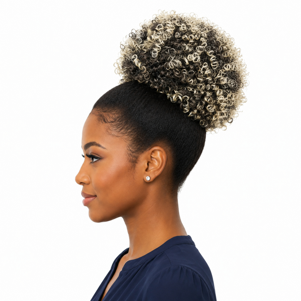 Aplique Rabo Coque Afro Puff Cacheado Orgânico Idêntico Ao Humano — imagem 2 de 2