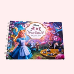 Livro de Colorir Capa Dura Alice - 50 Folhas Grossas/A5/Acetato
