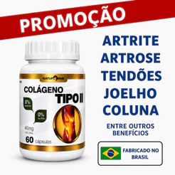 COLÁGENO TIPO 2 para Joelho Artrite Artrose Articulação Cartilagem - POTE PARA 30 DIAS USO