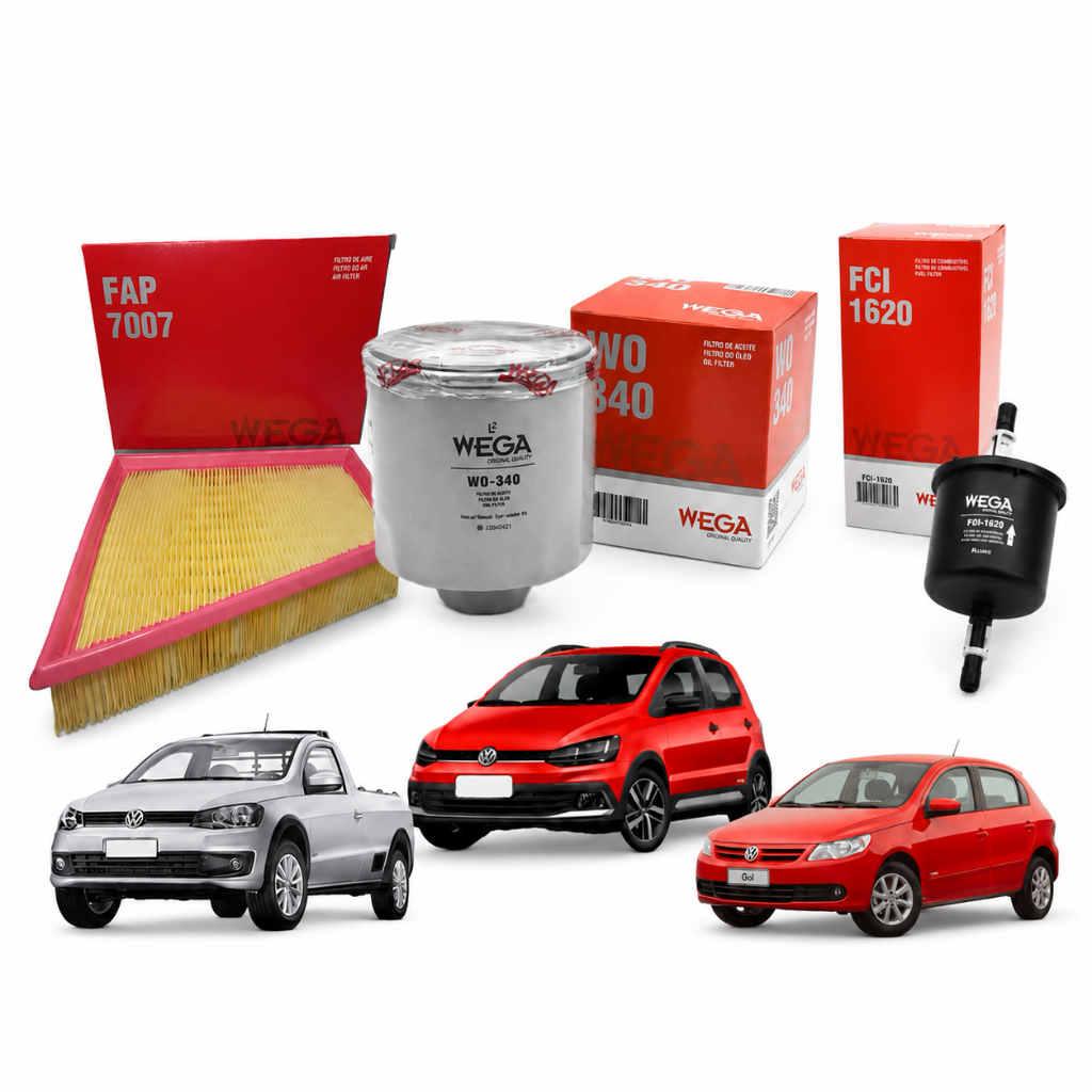 Kit 4 Filtros Gol / Fox / Saveiro / Voyage / 1.6 8V