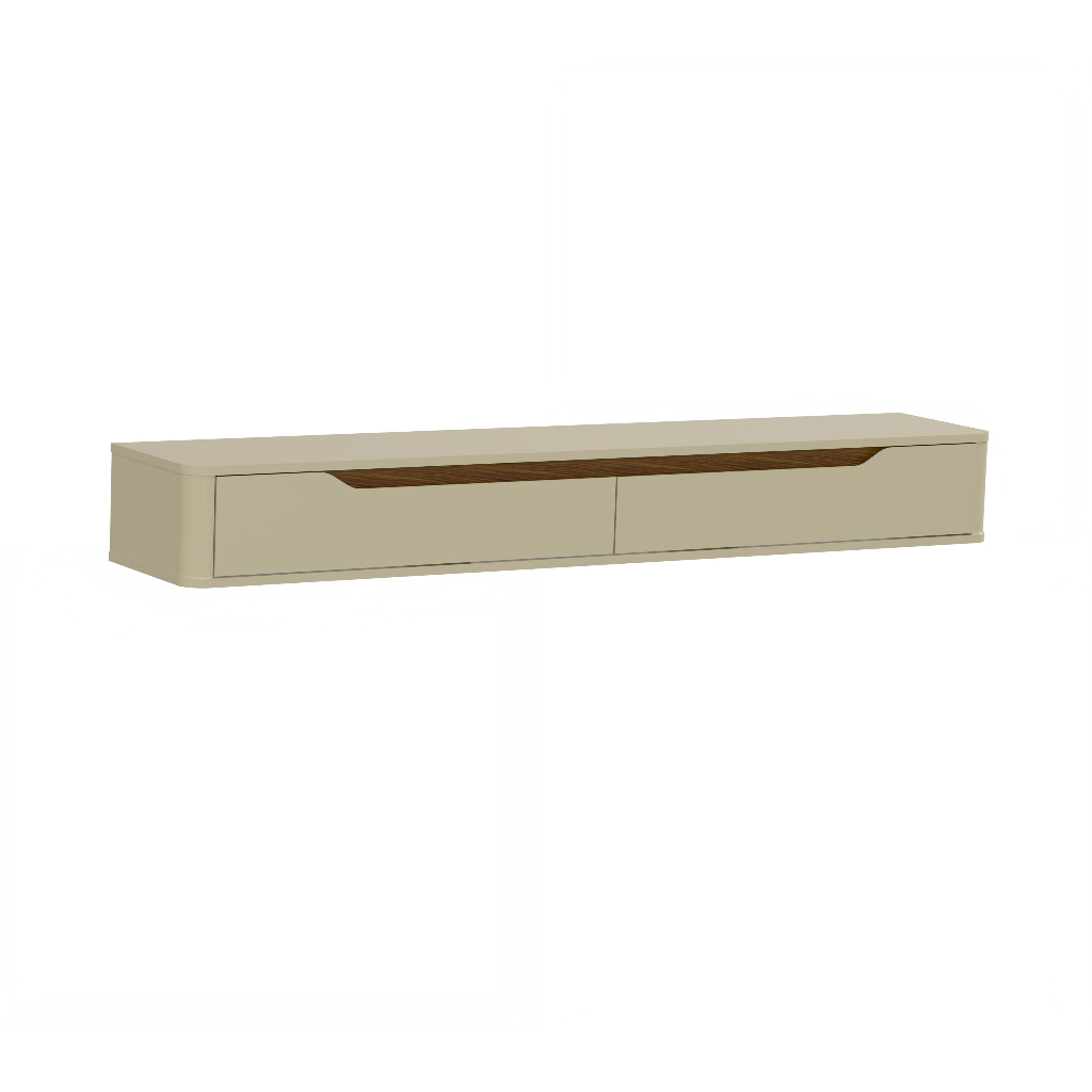 Rack Suspenso Slim Curvo 160cm para TV até 55” Moderno Luxo com Portas Basculantes