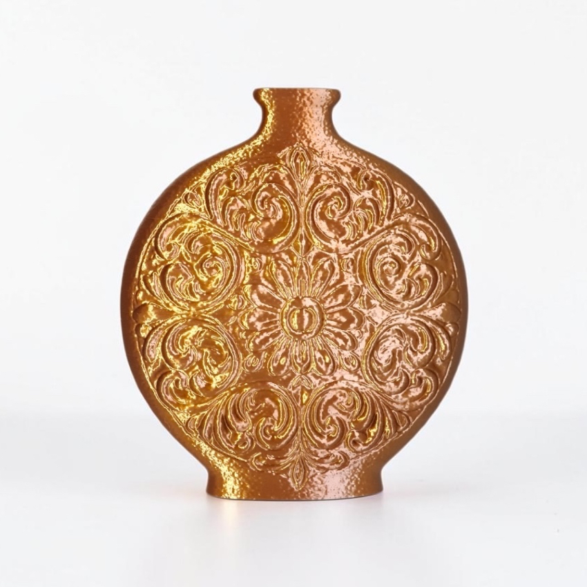 Vaso Decorativo Barroco Clássico Floral Cobre