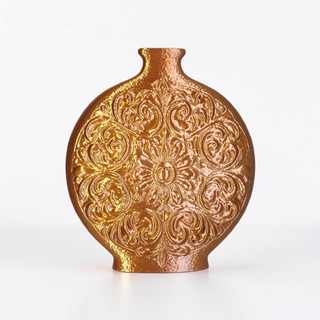 Vaso Decorativo Barroco Clássico Floral Cobre