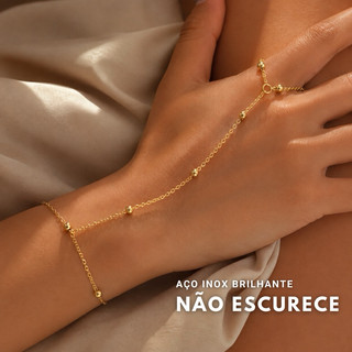Pulseira de mão De Aço Inoxidável Finger Chain Para Jóias Femininas Hand Chain ajustável