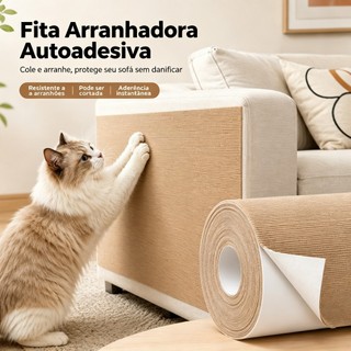 Tapete Arranhador Autoadesivo Gatos Protetor Anti-Arranhões Reutilizável Cortável Sofá Mó…