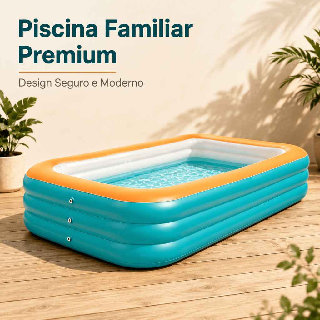 【Montagem Fácil】Piscina Família - 3 Opções de Tamanho p/ Adulto e Criança Brincarem