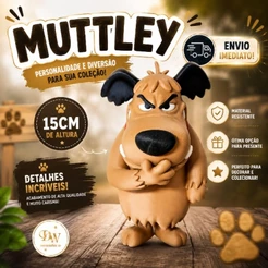 Mutley Boneco 15cm Decorativo Colecionável