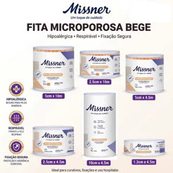 Fita Micropore Bege Curativo Fixação Hipoalergênica Missner