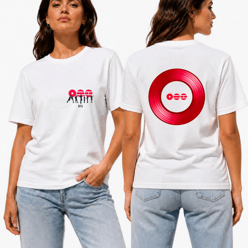 Camiseta K-Pop Unissex Estampada Algodão Confortável T-Shirt Casual Moda Coreana B.T.S Tendência 2026