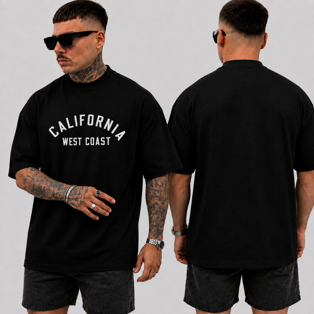 Camiseta Streetwear Oversized Masculina California 100% Algodao, Camisetão Academia